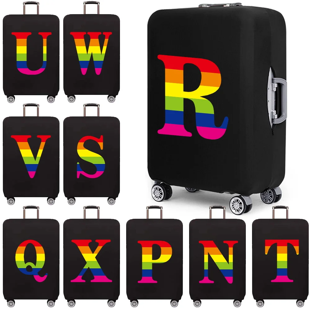 Viagem Mala Poeira Capa Rainbow Letter Bagagem Capa Protetora para 18-28 Polegada Trolley Case Tampa Portátil Acessórios de Viagem