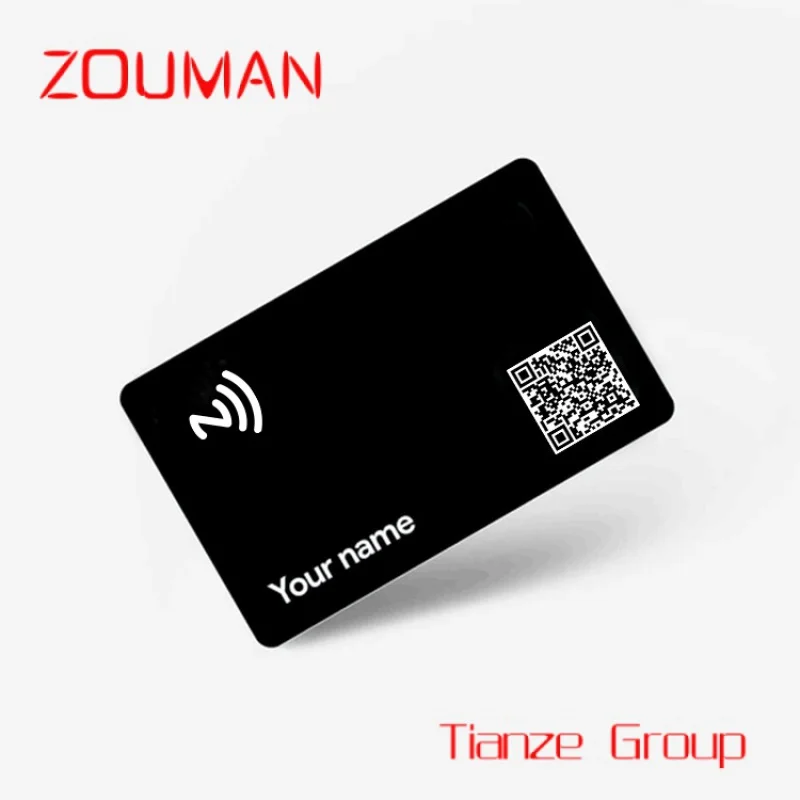 Custom , Matte Black PVC Digital Business Card NFC Tag213