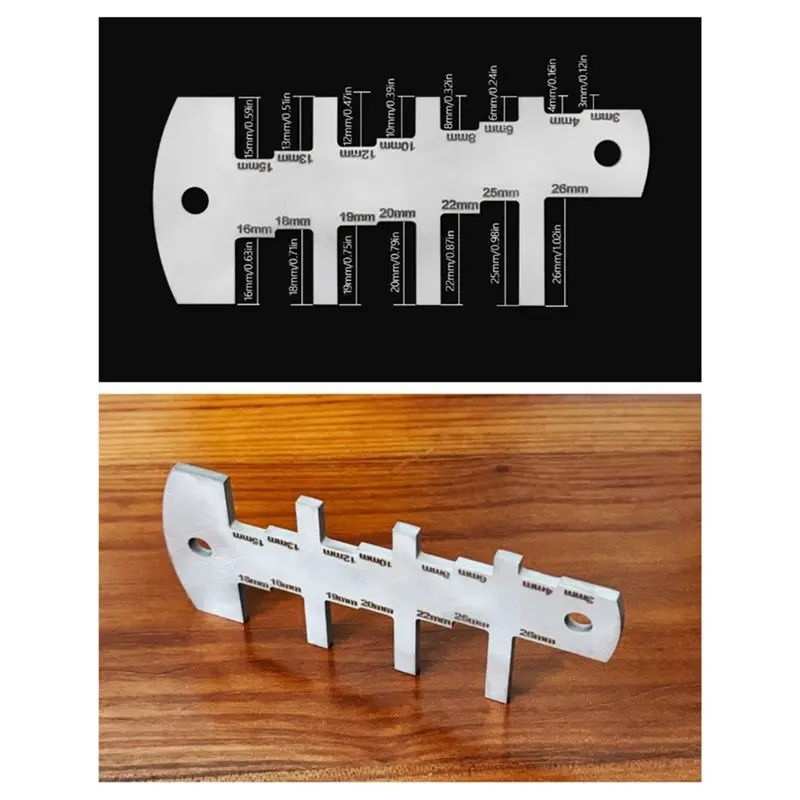AB13-Table Saw Height Gauge - Aluminum Router Depth Gauge For Woodworking Measuring Tools Setup Cutting Blade From 3 To 26Mm