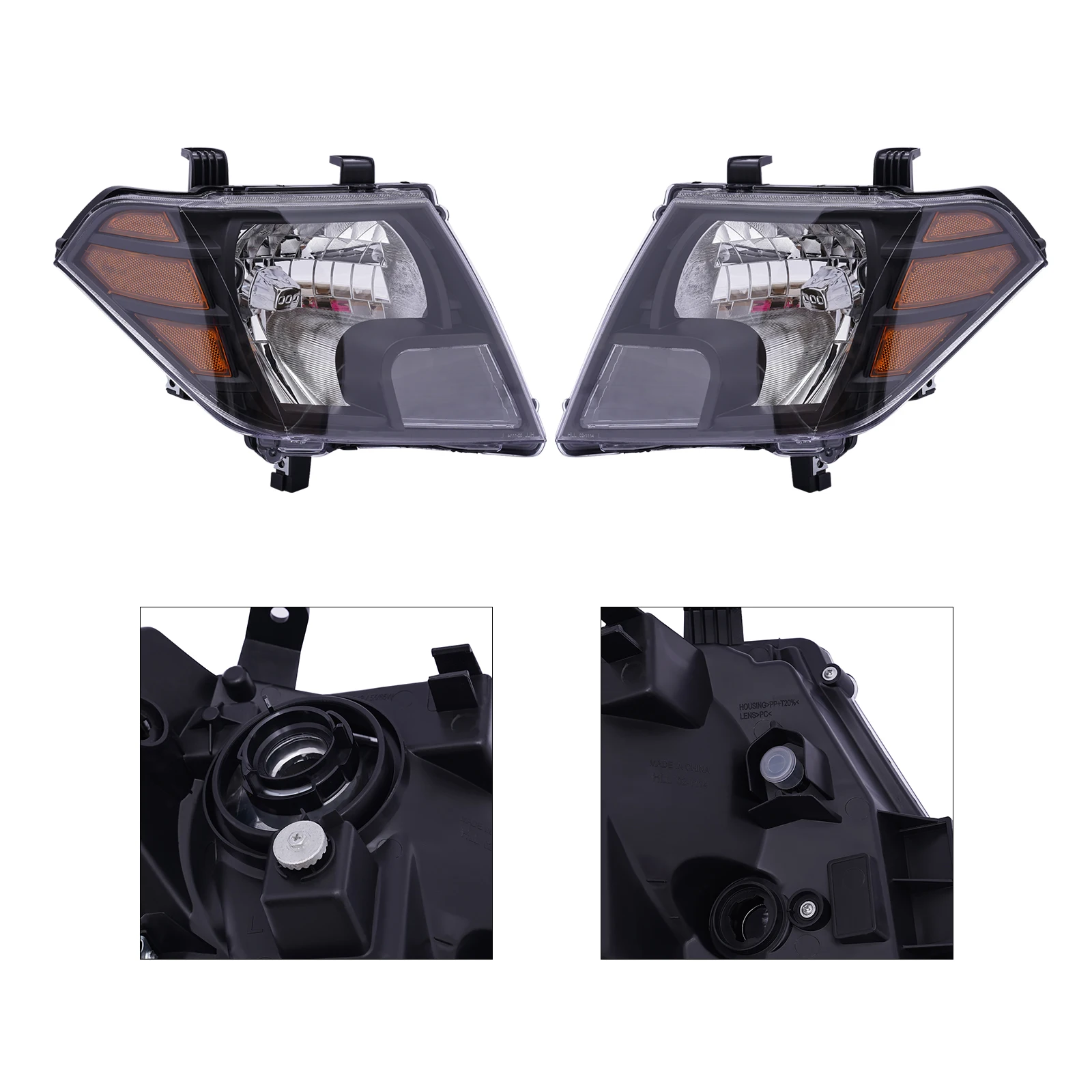 

Комплект из 2 фар Nissan Frontier 09-20, для грузовика Frontier 2009-2020, черные фары, замена фар слева + справа