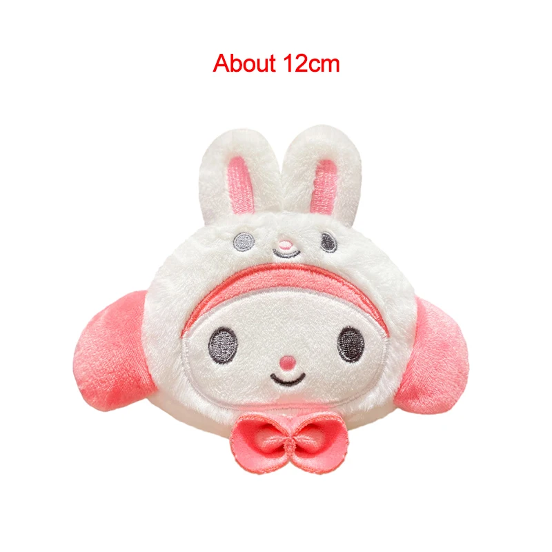 Sanrio-Llavero de peluche de dibujos animados para niños, juguetes de peluche, Cinnamoroll, Kuromi, My Melody, lindo Anime, colgante, monedero de peluche, regalo