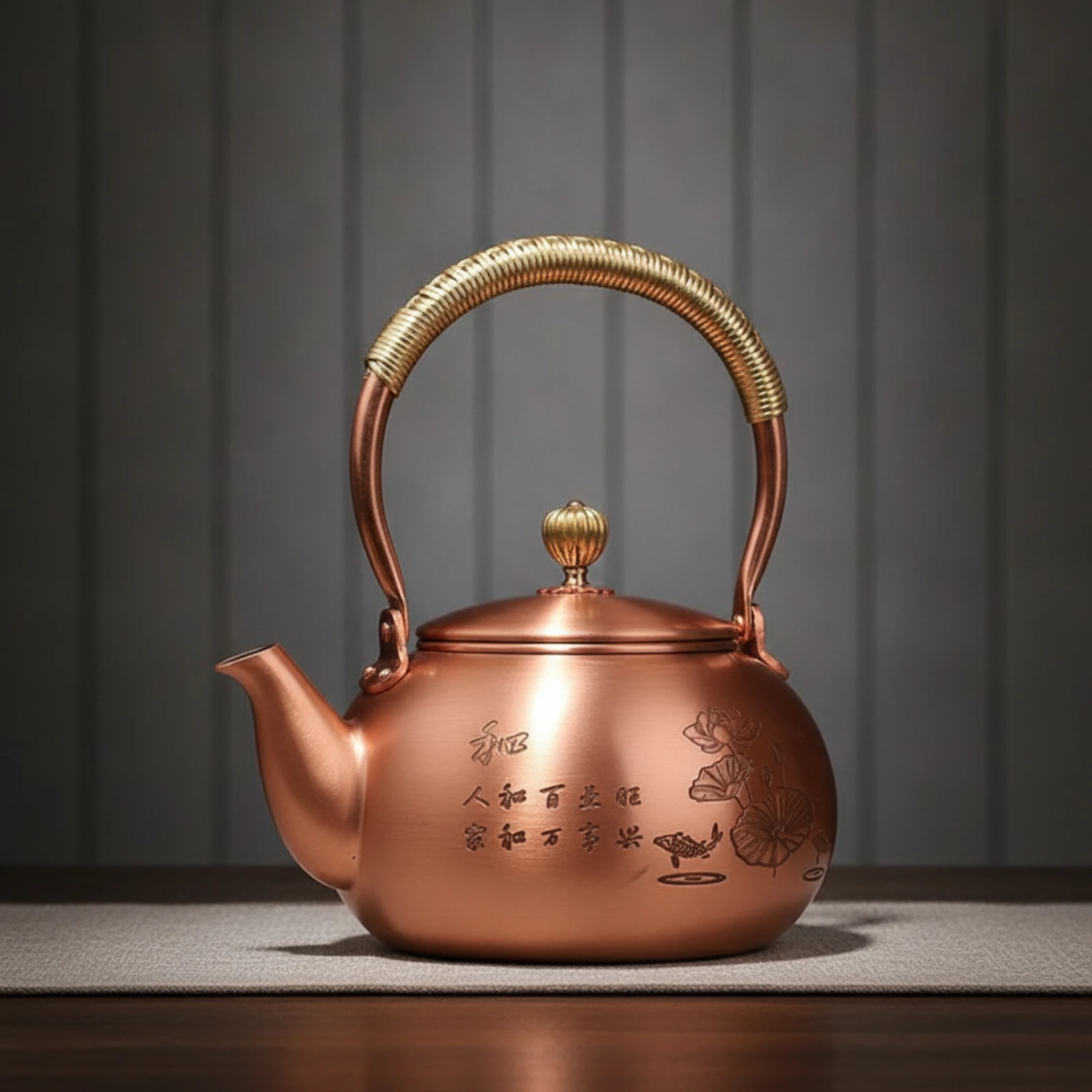Copper Tea Kettle Long-Lasting Tea Kettle with Lid Teapot Timeless Cookware Handmade for Home