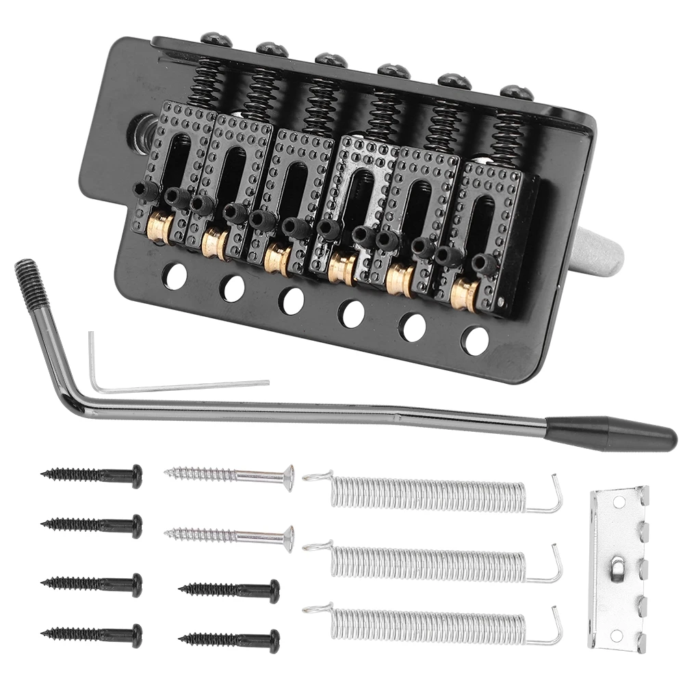 Tremolo System with Roller Single Locking Vibrato Bridge Tailpiece for ST Guitar (Black)