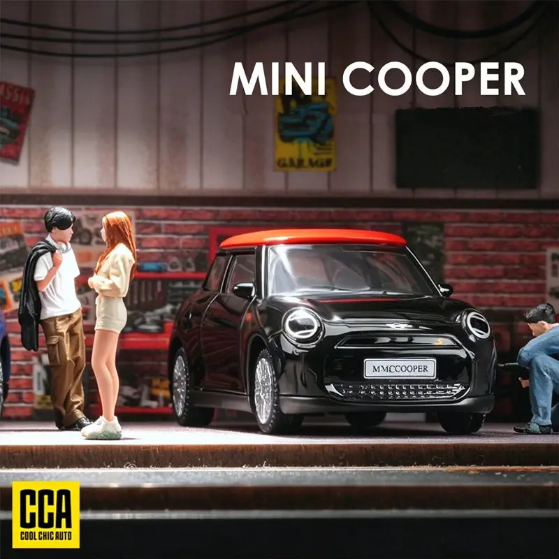 1:64 Mini Cooper Alloy Pure Electric Vehicles Simulation Diecasts Metal New Energy Vehicles Car Model Miniature Scale Collection