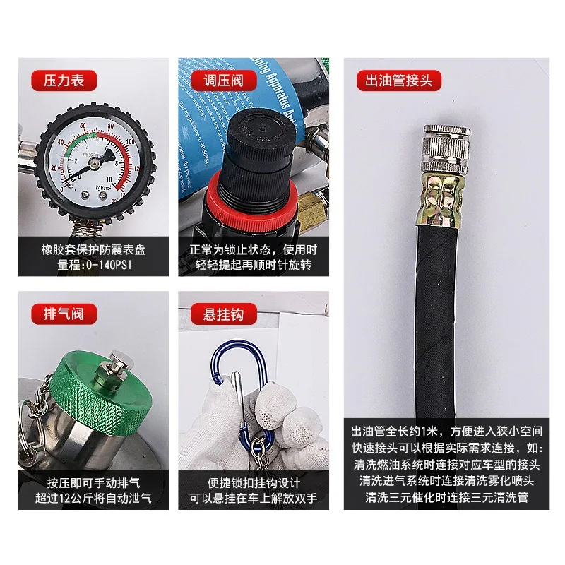 Auto Engine Carbon Cleaning Bottle Kit Throttle Three-Way Catalyst Fuel System Cleaner Tool