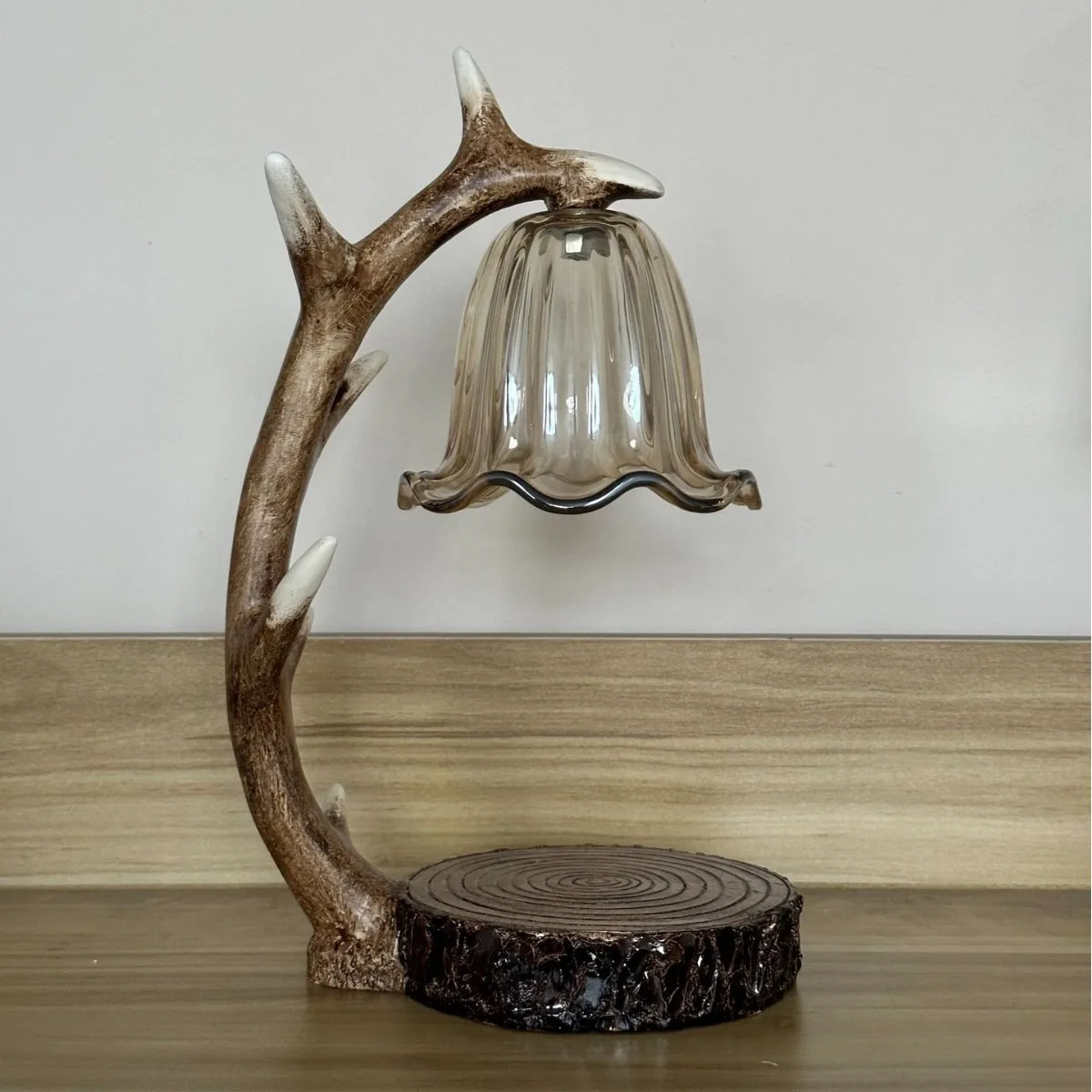 Stepless Dimming Retro Antler Aromatherapy Lamp, Plug-in Romantic Desktop Candle Light