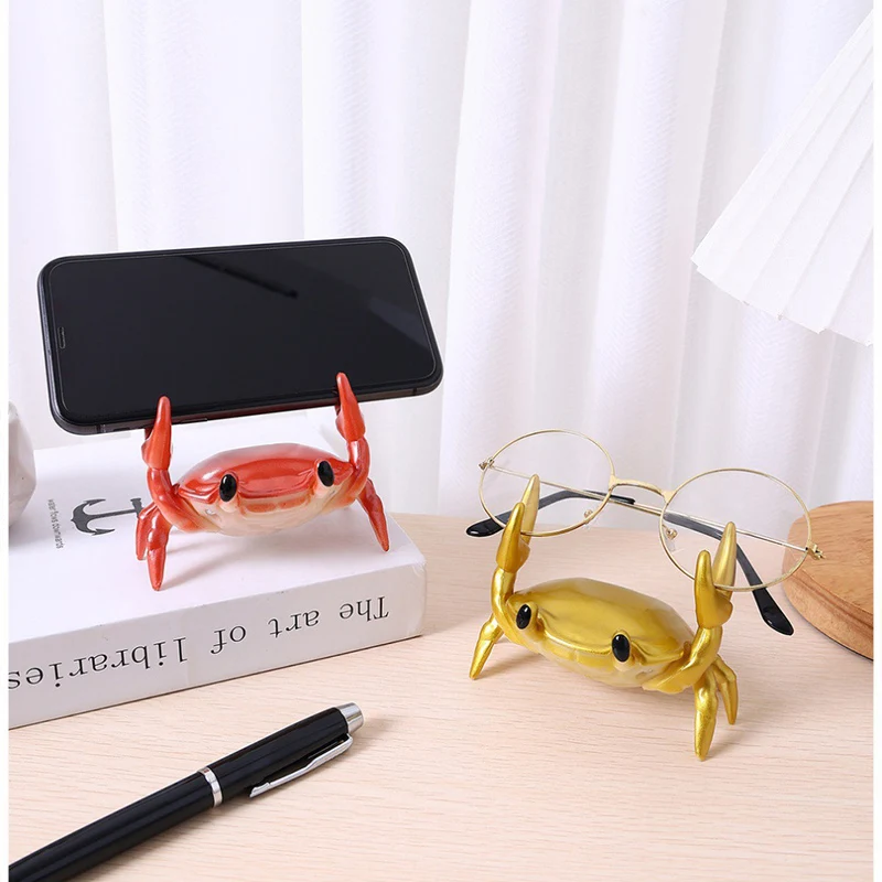 Creative Personality Crab Cell Phone Holder Multifunctional Pen Holder Ornaments Model Desktop Decoration Children Fun Toy Gift