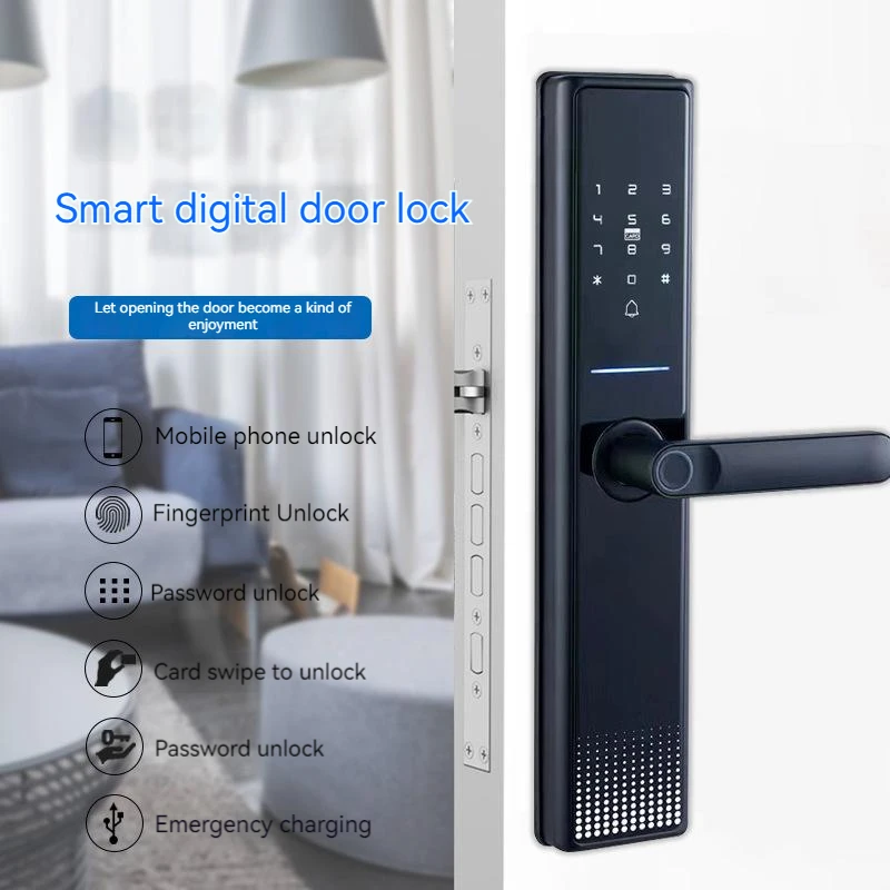 

Fingerprint smart door lock smarthome electronic password lock intelligent doorbell card key