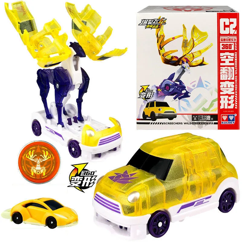 Burst Speed Season 4 Beast Attack Screecheres Wild 720° Flips Transformation Robot Car Action Figure Kids Toy For Children Gifts