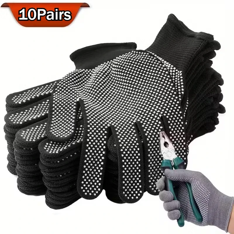 

Нейлоновые рабочие перчатки в горошек, легкие, дышащие, прочные, противоскользящие, износостойкие, защитные перчатки для езды на велосипеде, рыбалки, кемпинга