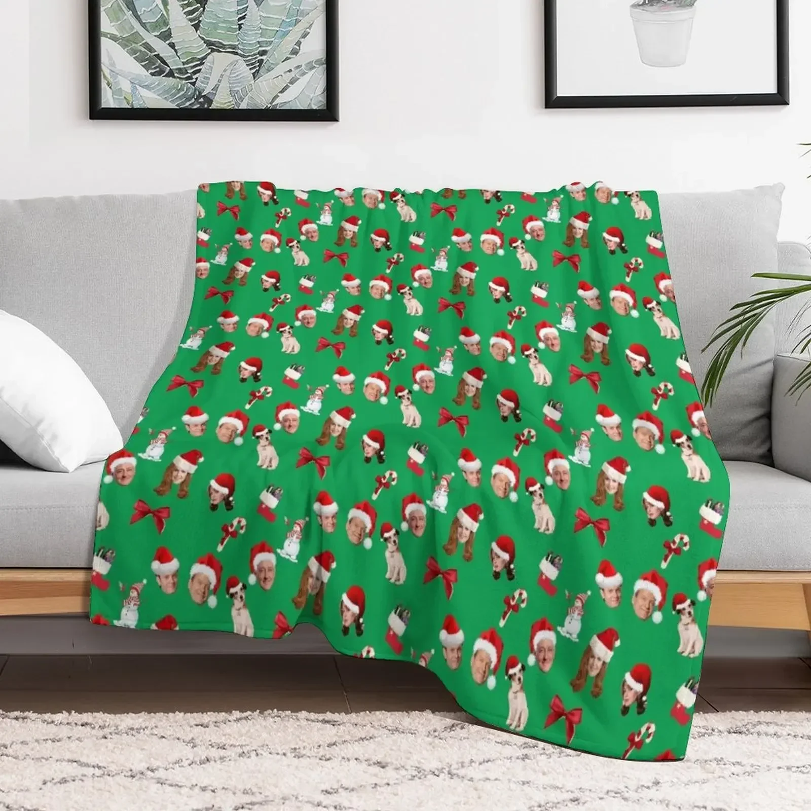

frasier christmas pattern Throw Blanket Soft Plaid Camping Shaggy Hairy Blankets