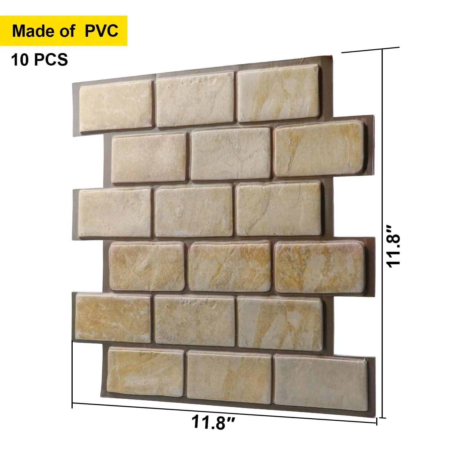 10 PCS 3D Wall Tiles Panels Peel and Stick 11.8" * 11.8" Faux Brick in Wallpaper for Walls 3D Wall Tiles Textured