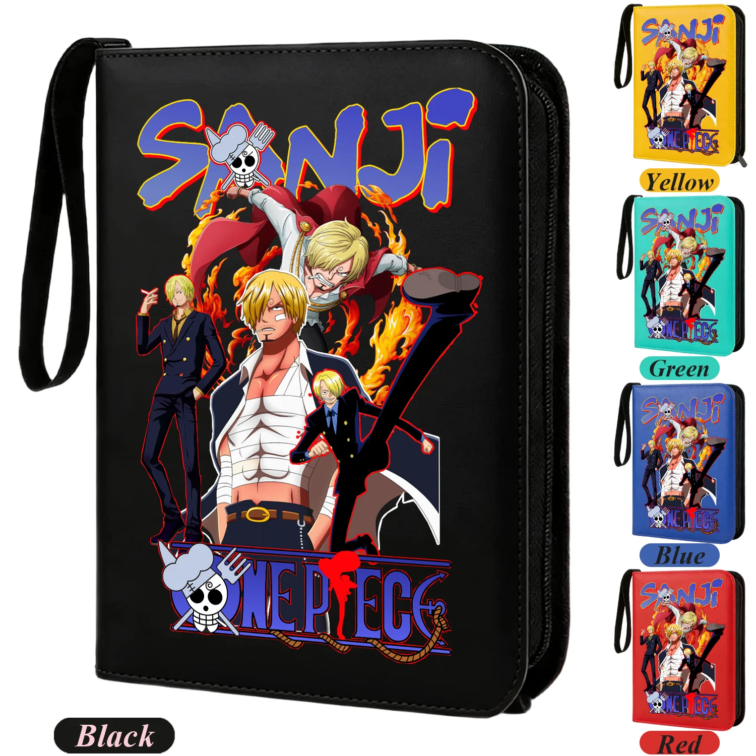 ONE PIECE 400 Karten 4-Taschen-Album Zoro Luffy Sammlung Großes Fassungsvermögen Reißverschluss-Ordner Kartenhalter Kartenhüllen-Schutz – Detail 6
