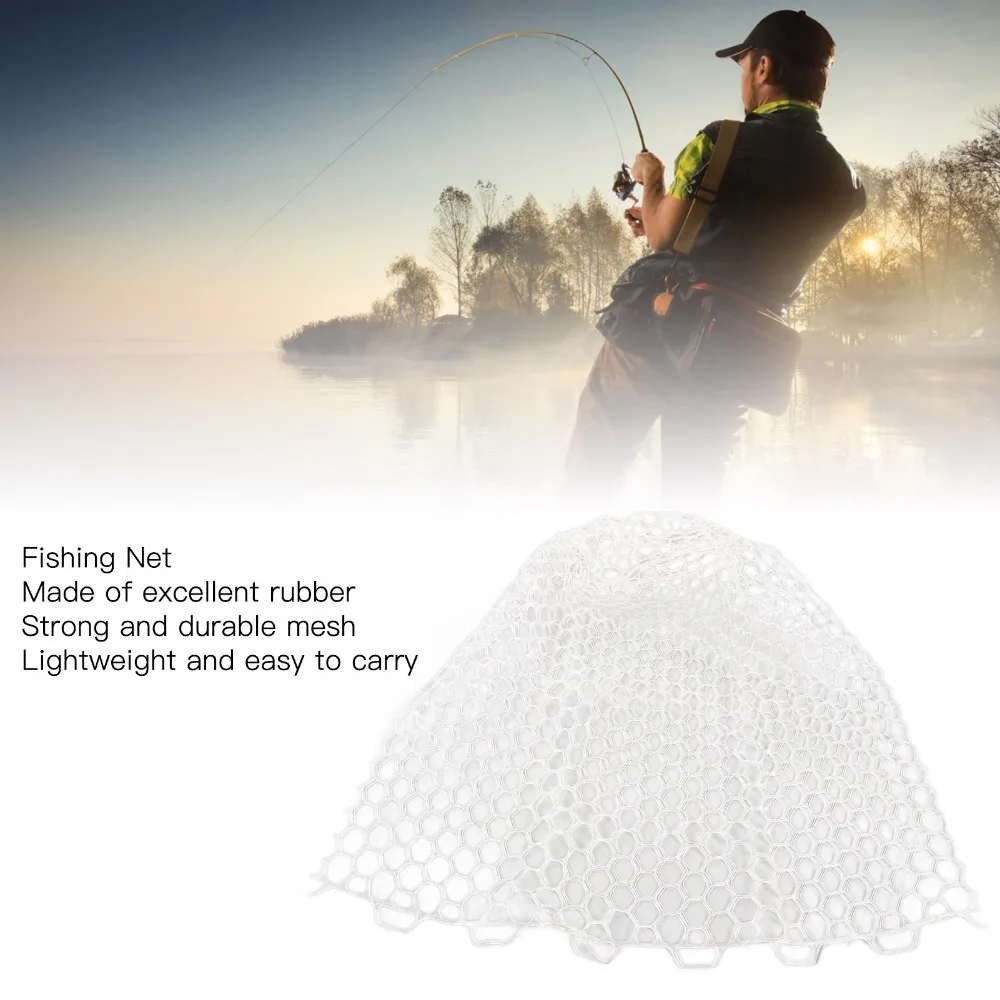 Portable 65cm Depth Fishing Net Rubber Foldable Fly Fishing Landing Net Trout Net Fly Fishing - view 3