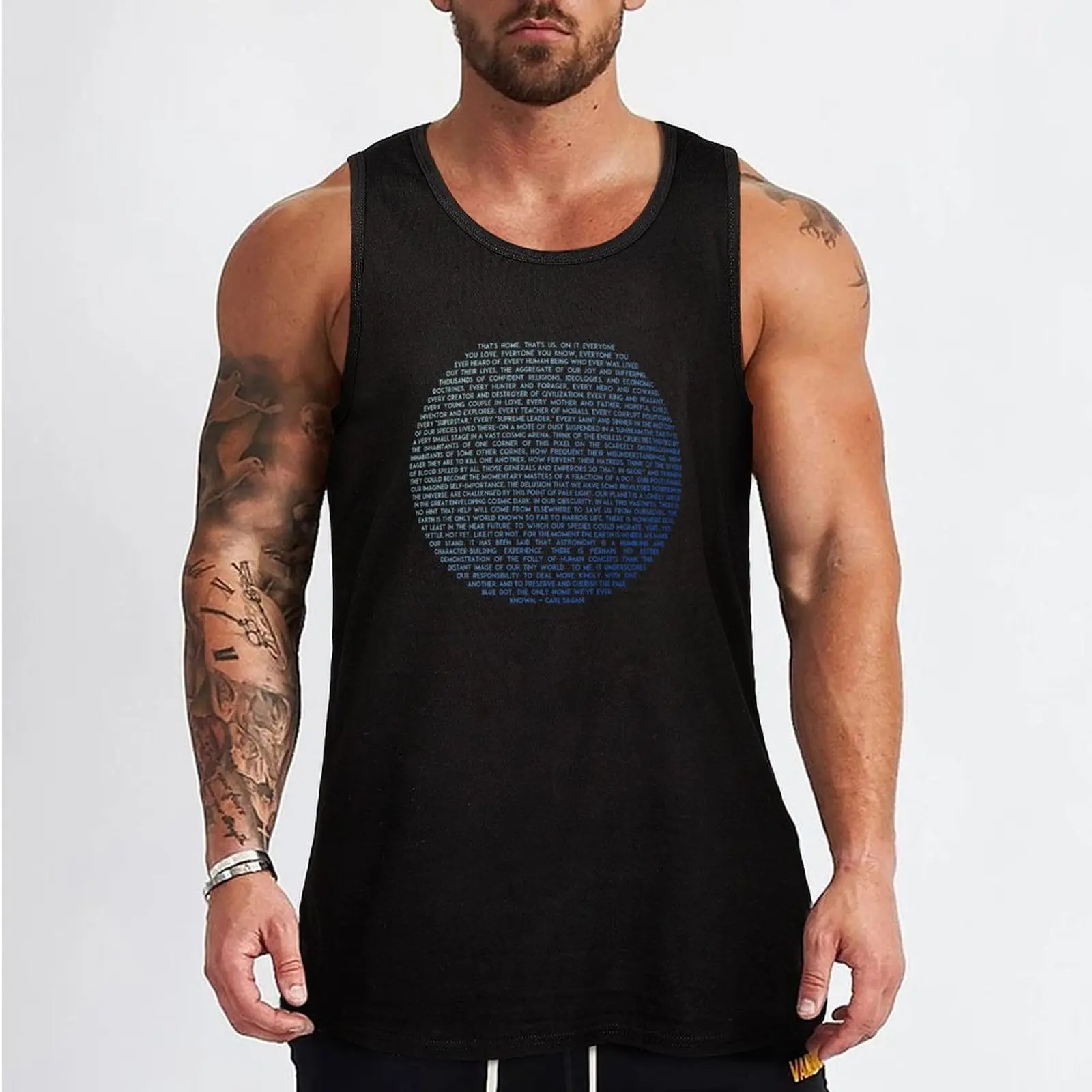 Pale Blue Dot - Carl Sagan Original Design Tank Top Gym man Men's gym articles summer clothes man 2024