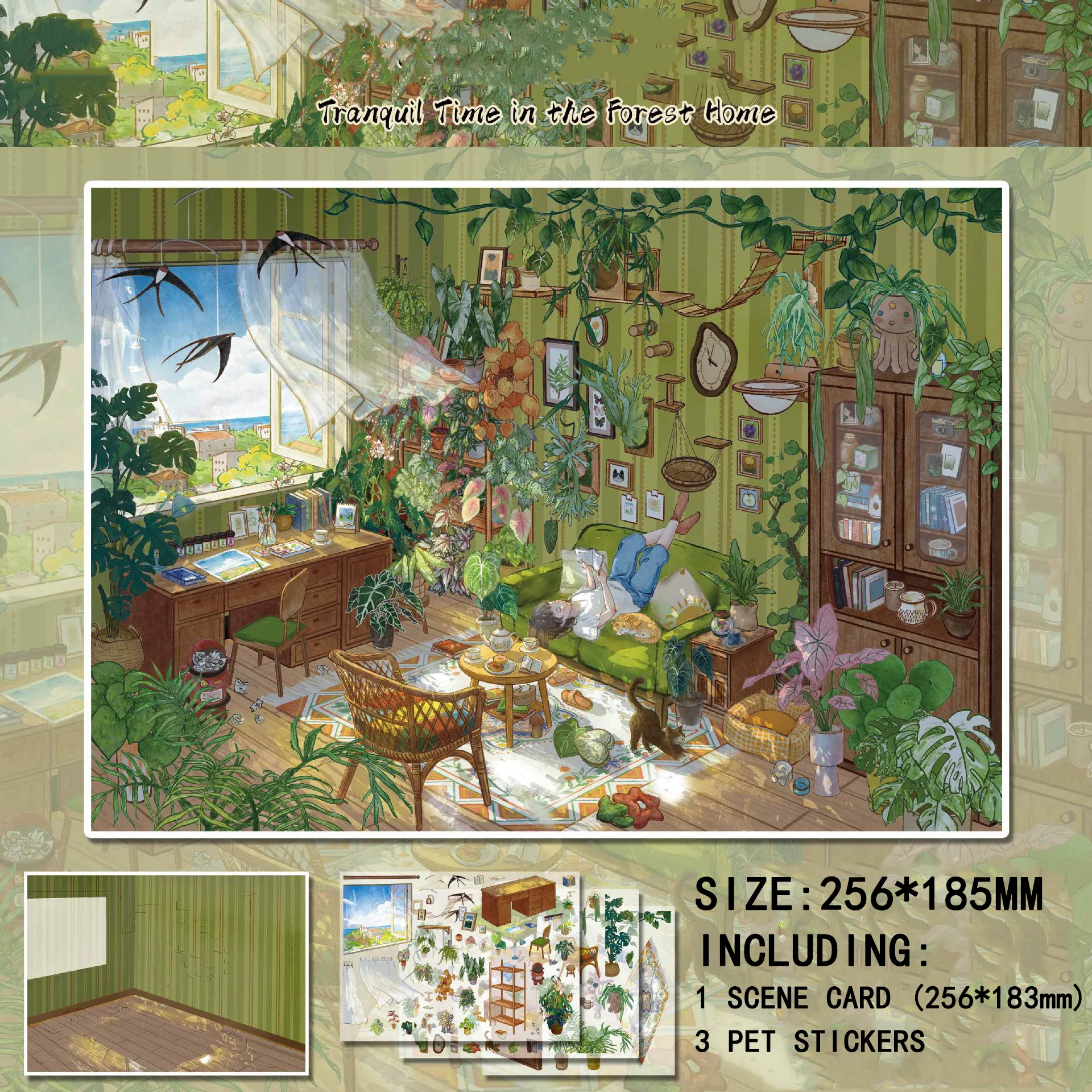 Kawaii ﻿Forest Dwelling Time 3D Cabin Scene Stickers Landscape Stickers DIY Scene Festival Holiday Children gifts