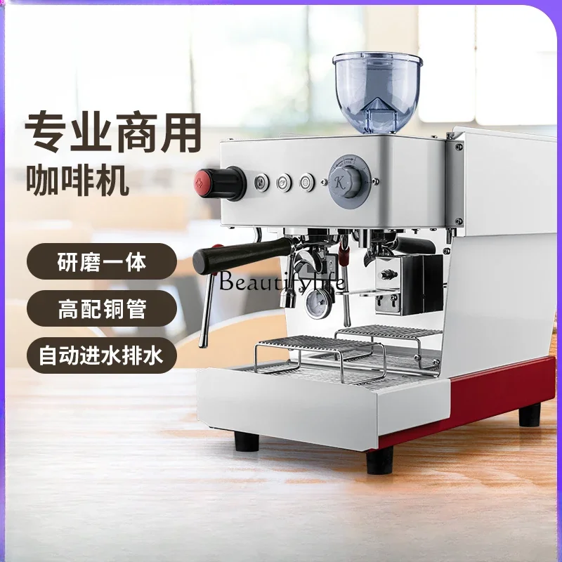 Commercial coffee machine single head grinding integrated household semi-automatic Italian extraction quantitative