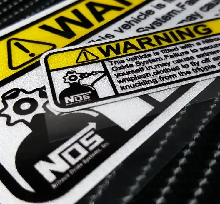 Performance Racing Decals Reflective NOS Nitrous Oxide Systems Vinyl Stickers for Car Motocross Bike Truck Van Warning Decor