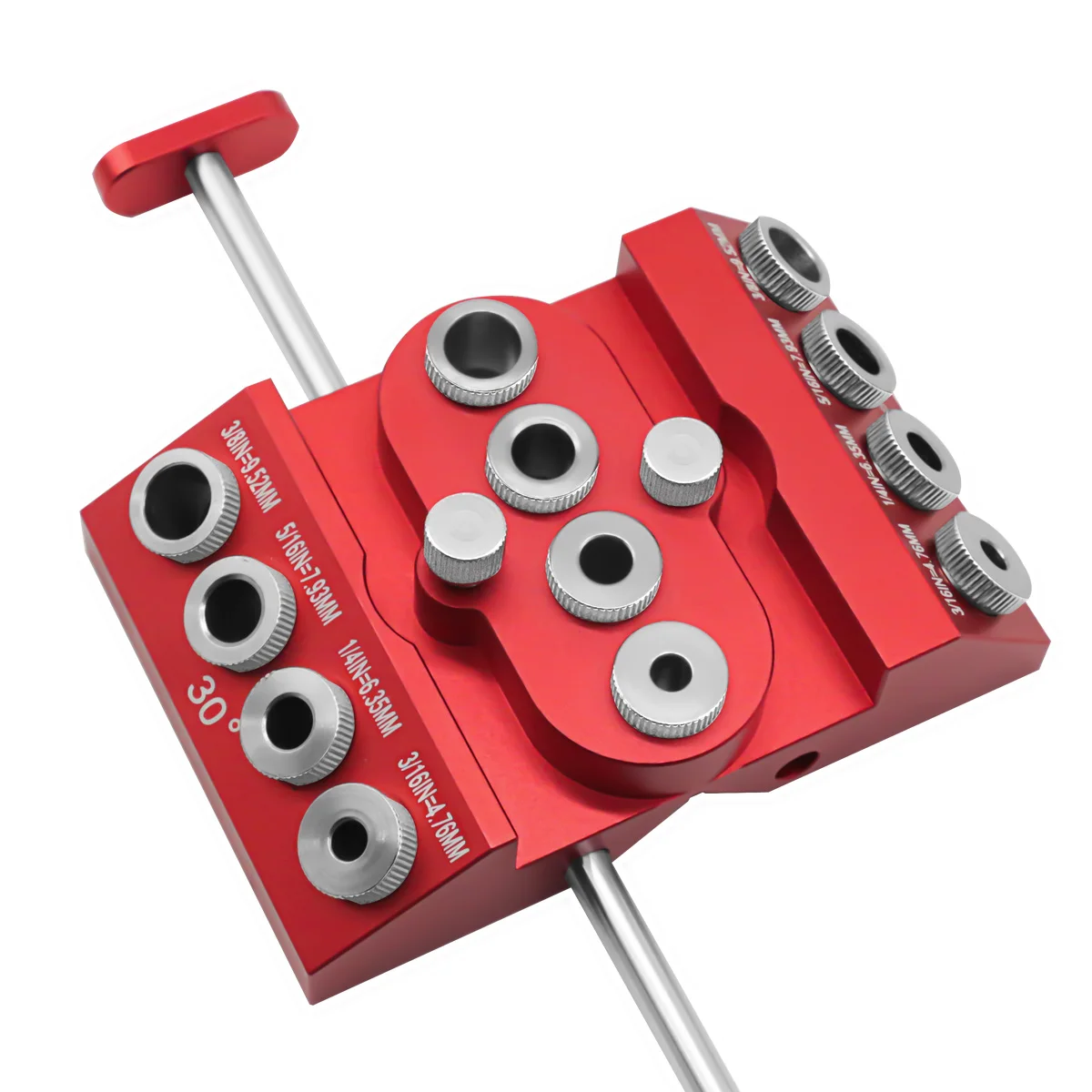 Drill Jig for Angled Holes-Portable Aluminum Drill Guide for Straight Holes 30 45 90 Degree with 4 Sizes Guide Hole Drilling Jig