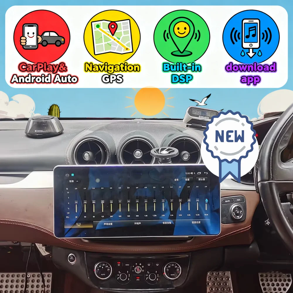12.3 inch Car Radio For Ferrari FF 2011- 2016  Wirreless  Carplay GPS  Android 15 Car Multimedia Player Car Navigation HD Screen