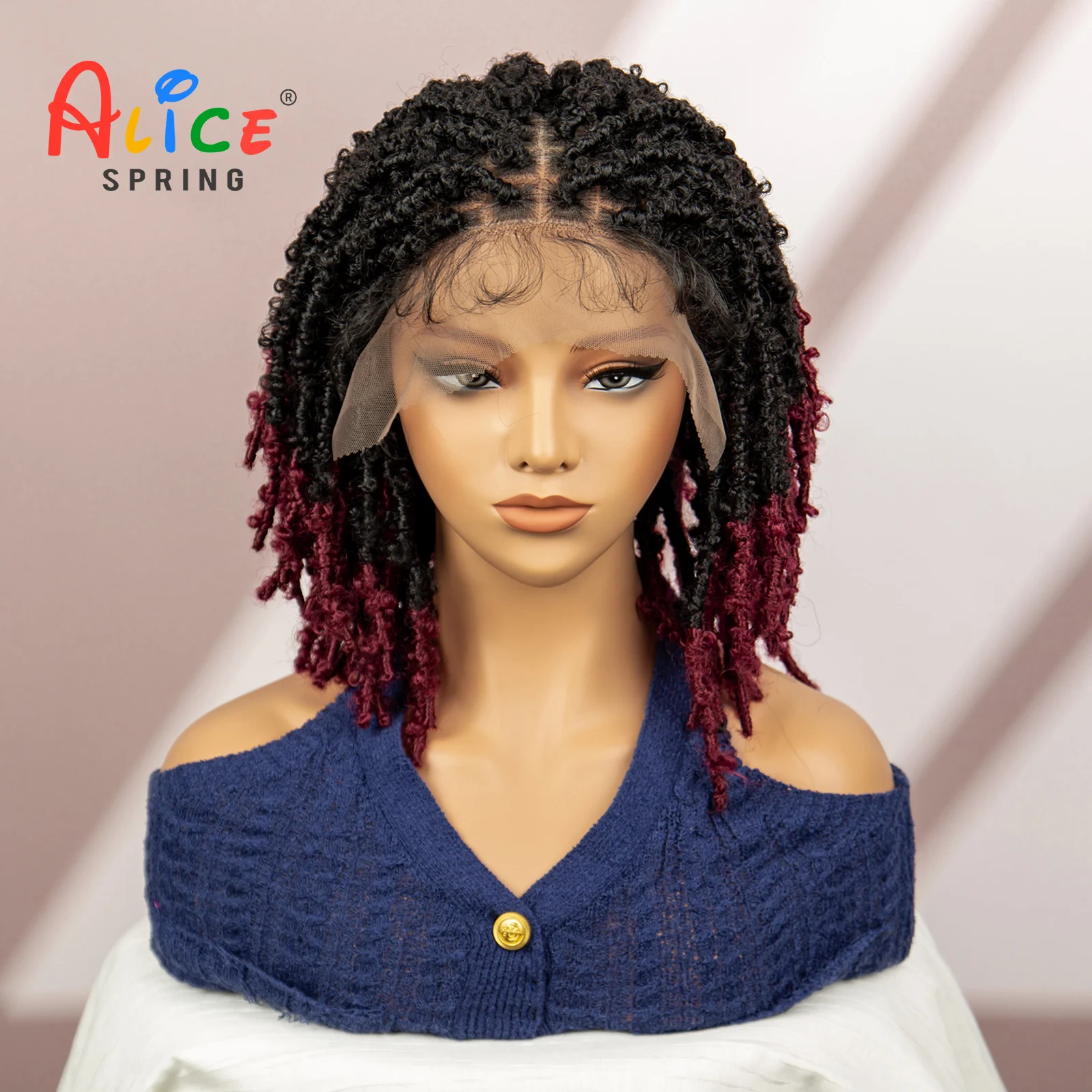 14 Zoll 9x6 Mode Spitze vorne häkeln Twist geflochtene Perücken synthetische Dread lock Perücken Twist knoten lose geflochtene Perücken für Frauen Party