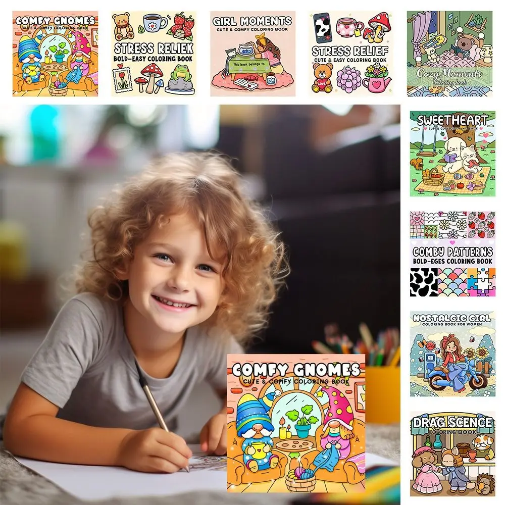 Cartoon Coloring Book Educational Stress Relief Graffiti Painting Book Painting Gift Montessori Drawing Toy for Adults And Teens