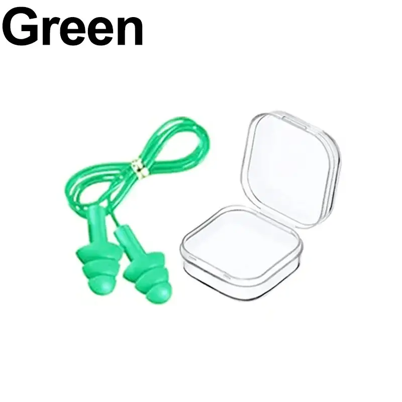 Silicone Corded Ear Plug Protector Anti Lost Reusable Hearing Protection Noise Reduction Safe Swimming Work Earplugs With Rope - Image 13