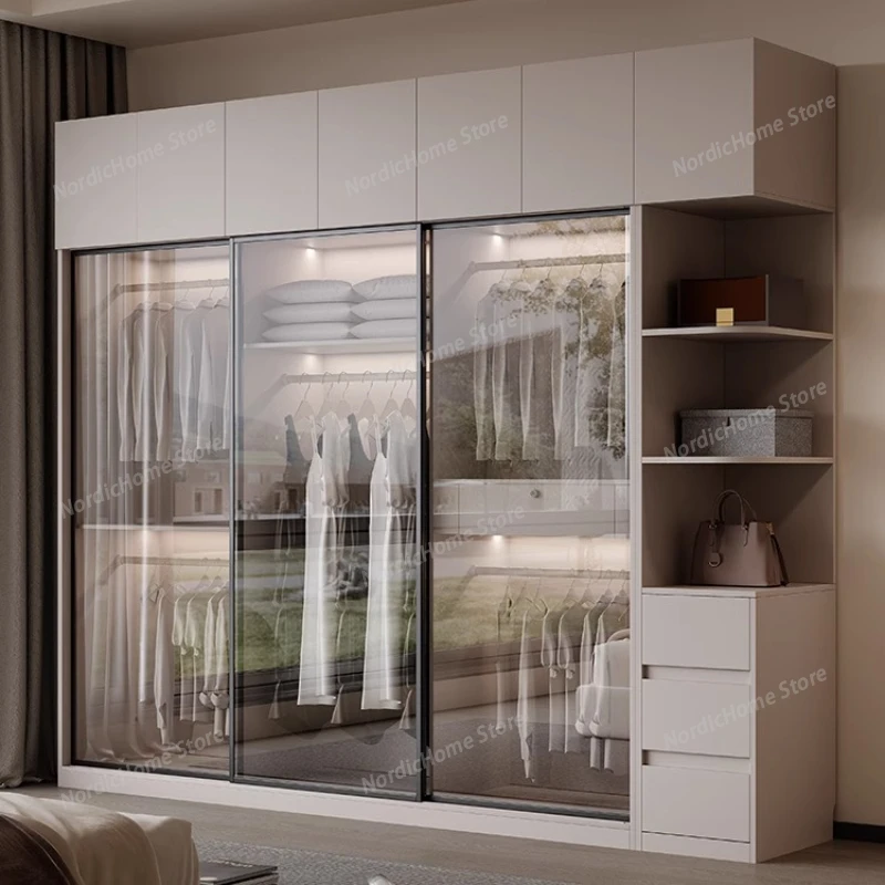 Hanging Clothes Wardrobe 60 cm wide Glass Doors Open Organizer clothes closet Storage Living Room Cupboard Bedroom Furniture
