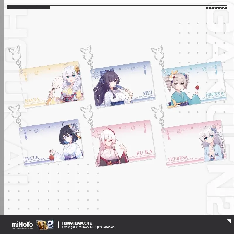 

Official miHoYo Houkai Gakuen II Genuine Anime Onsen Series Game Peripheral Theme Acrylic Group Photo Card Pendant Fuhua Gift