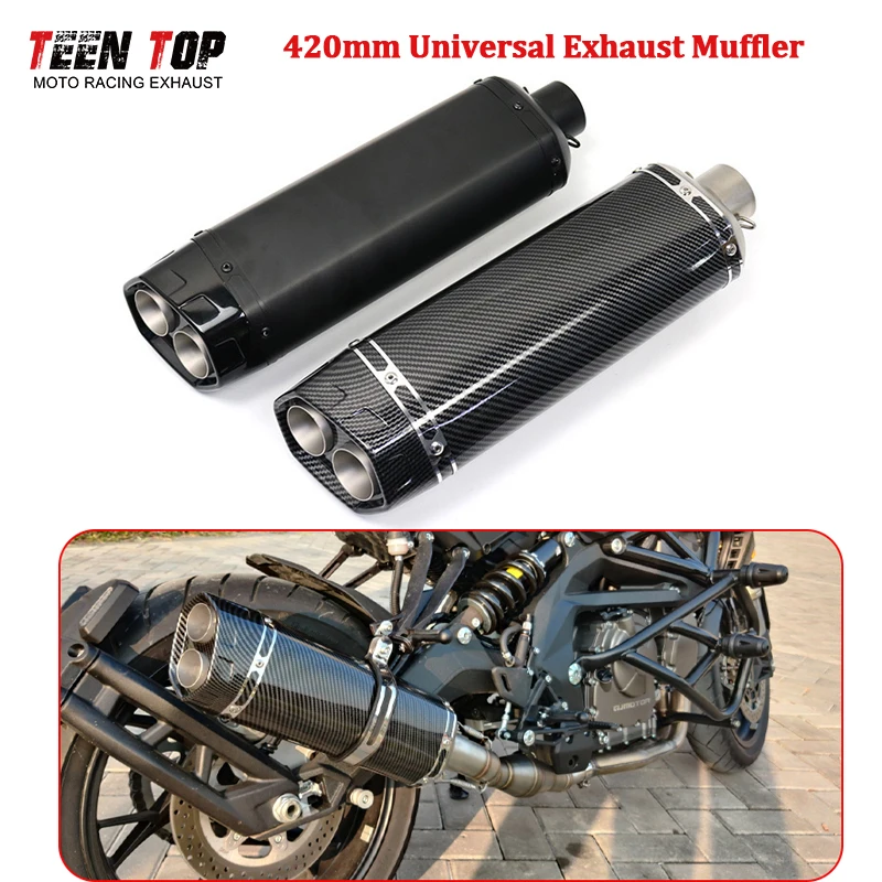 420mm Universal Exhaust Muffler FZ8N FZ1000 MT09 FZ09 XSR900 R1 MT10 FZ10 R6 R7 Exhaust Tailpipe 51mm Sport Muffler DB Killer