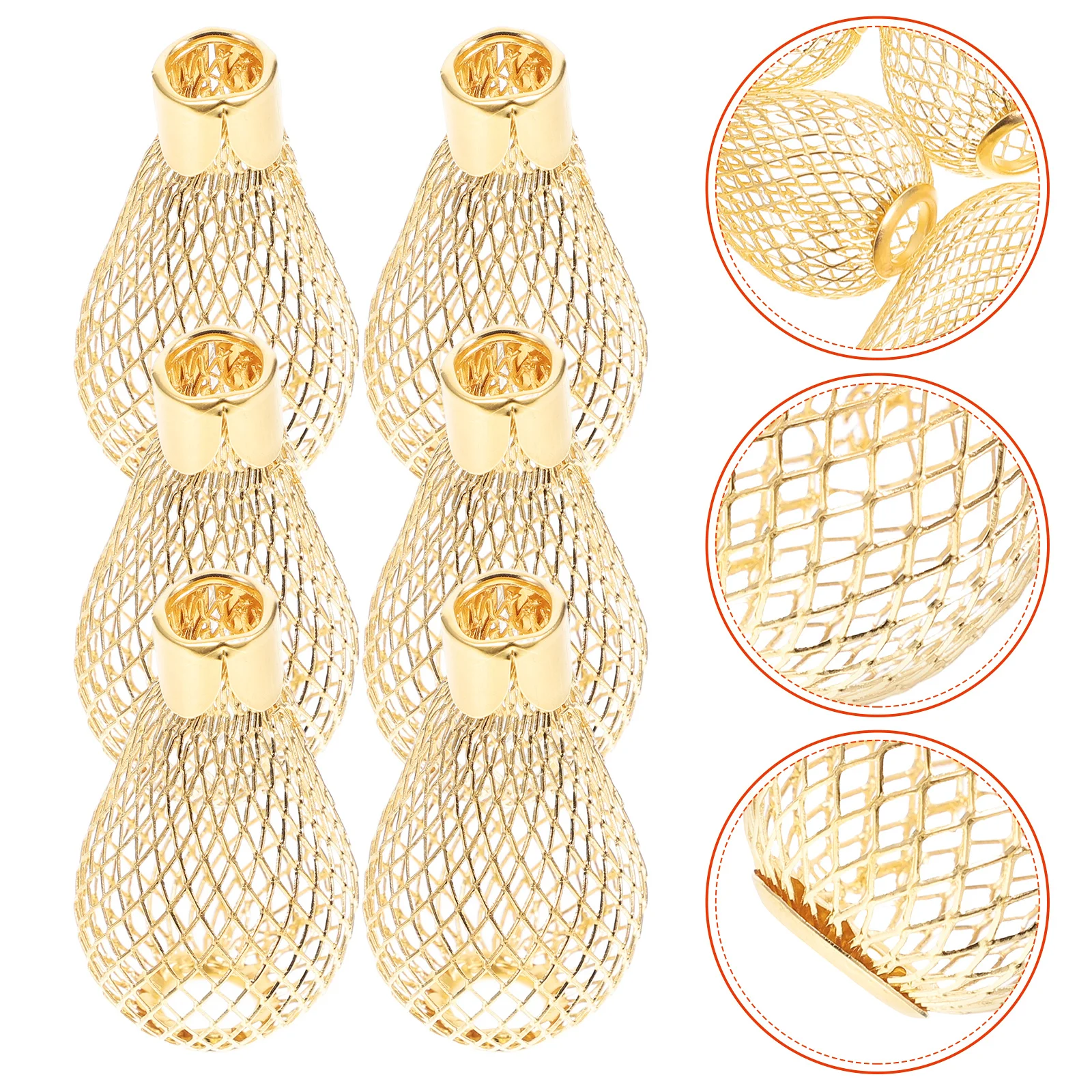 

20pcs Lamp Shade Decorative Iron Hollow Wire Mesh Bulb Cover For Christmas String Lights Farmhouse Pendant Lighting Replacement