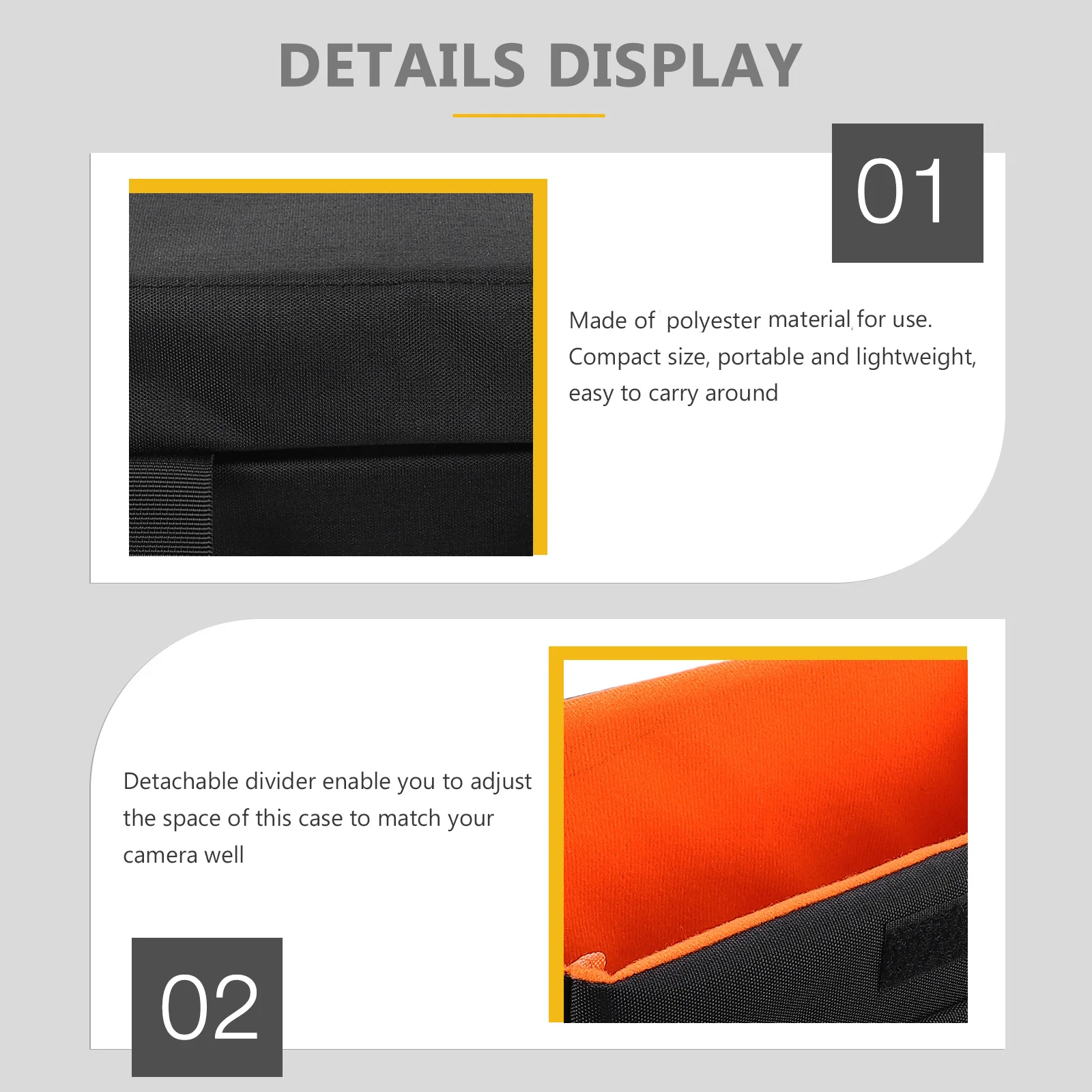 

Dslr Camera Insert Bag Waterproof Polyester Material Foldable Design Detachable Dividers Easy Carry Lightweight