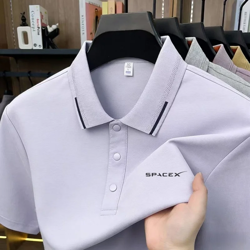 Polo hombre verano color sólido estilo caballero manga corta secado rápido transpirable corte cómodo para look empresarial informal oficina y uso diario