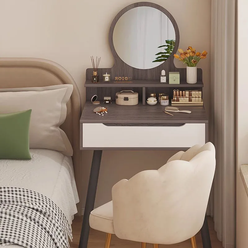 

Storage Dressing Makeup Vanity Table Stand Bedroom Girls Vanity Table Drawer Mirror Modern Service Vestidores Trendy Furniture