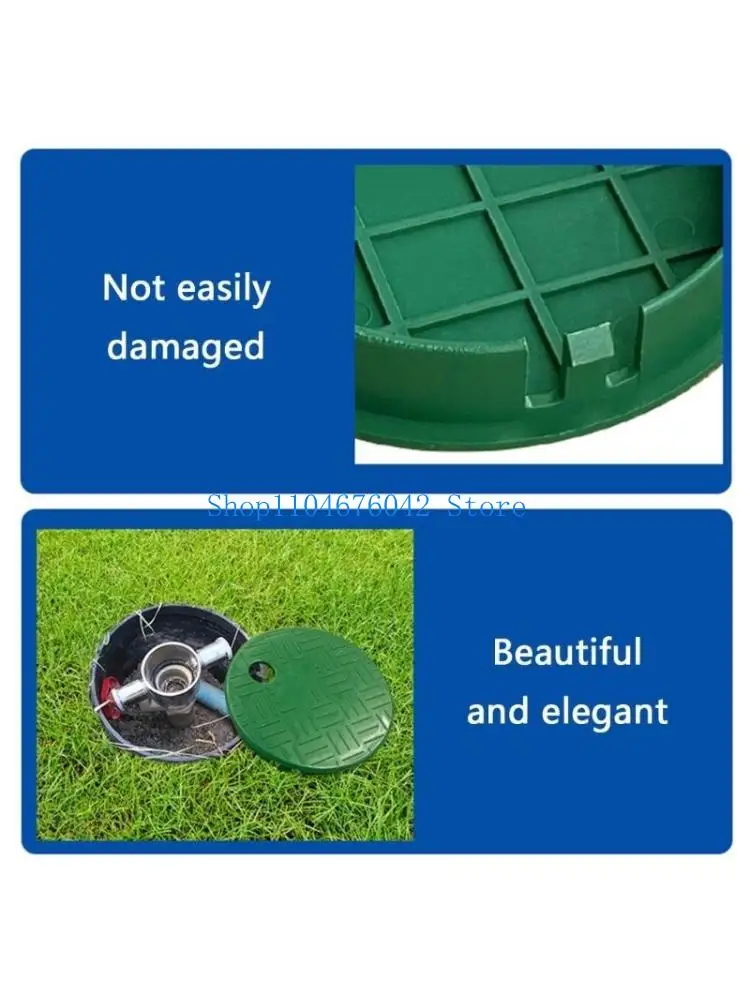 652F Green Plastic Valves Box Cover Lid For Round Sprinkler System Irrigation Control Garden and Parks Public Industrial Use
