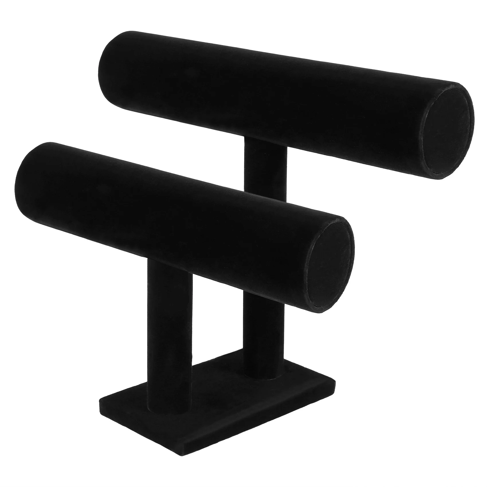 M09K 2-Tier Bangle Bracelet Display Holder T-Bar Stand Black