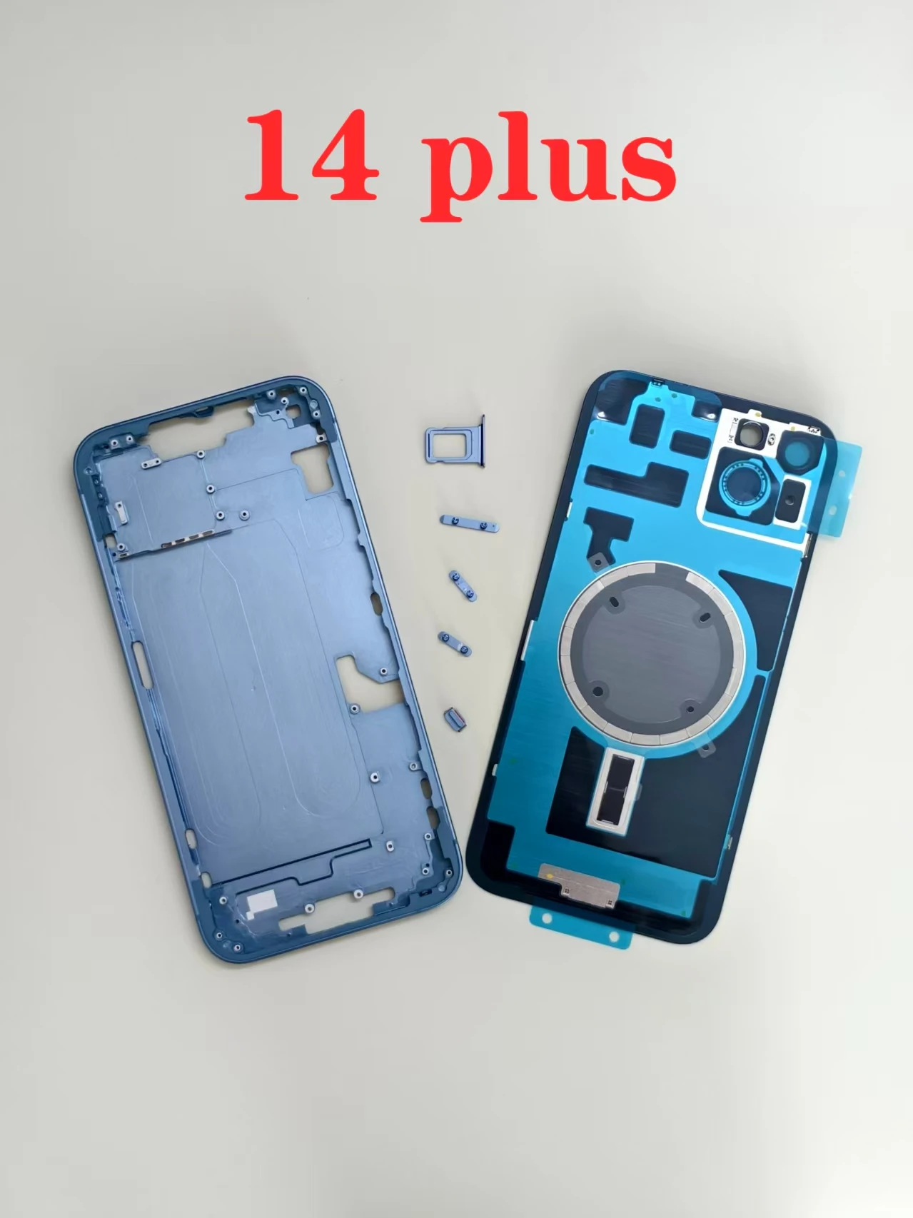 آيفون 14 زائد OEM غطاء الإسكان باب البطارية الهيكل الخلفي الإطار الأوسط مع الزجاج الخلفي + أزرار جانبية + سيم تشاك 14 plus #1