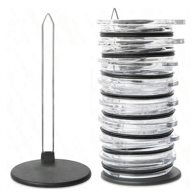 

Y42A-4 Pack Collapsible Tumbler Lid Organizer, Space-Saving Design, Stable Thick Rubber Base Cup Lids Organizer, Freestanding