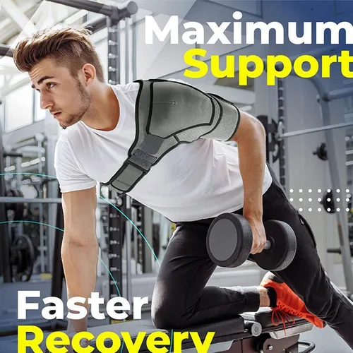 Imagen 2 del producto Manga de soporte de soporte de hombro ajustable para soporte de envoltura de manguito de rotador rasgado, compresión, estabilidad: se adapta al brazo izquierdo y derecho