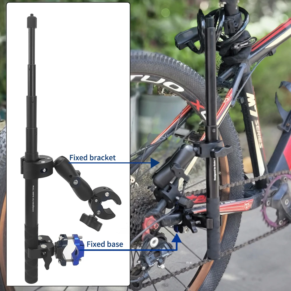 Tuyu motocicleta guiador da bicicleta suporte de montagem invisível monopé para gopro max hero 10 9 insta360 um x2 x3 câmera acessórios