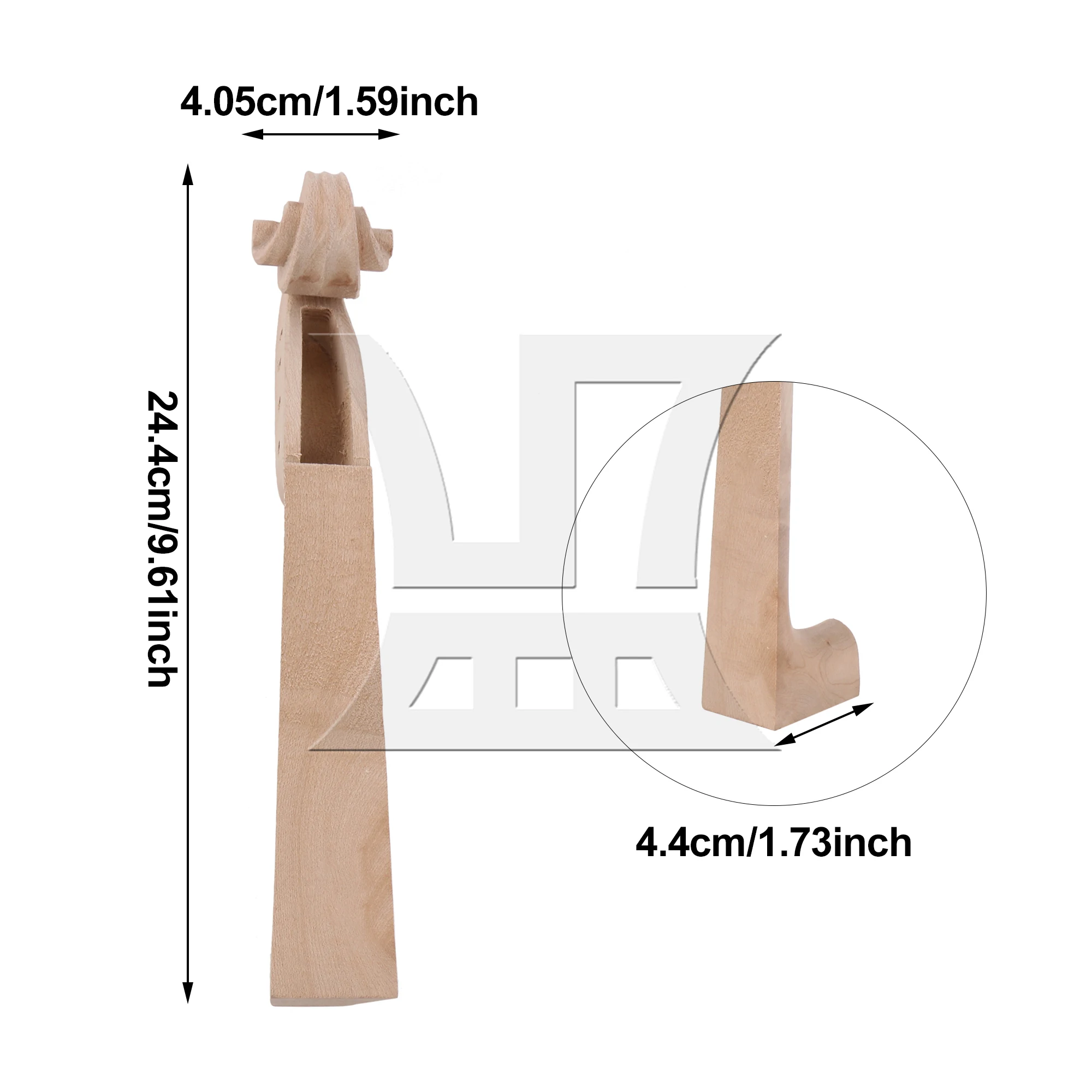 

Yibuy 2pcs Hand Carved Maple Wood Violin Neck for 4/4 Full Size Violin Parts