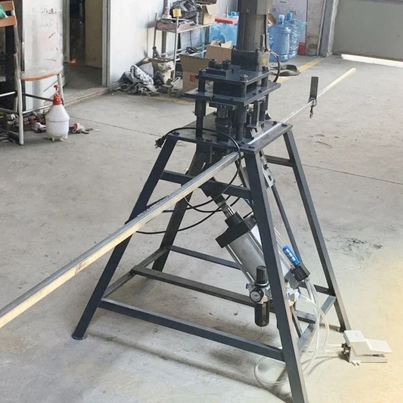 

-Pneumatic punching machine for 20mm alu door , drilling hinge and corner connector holes including screw hole countersinking