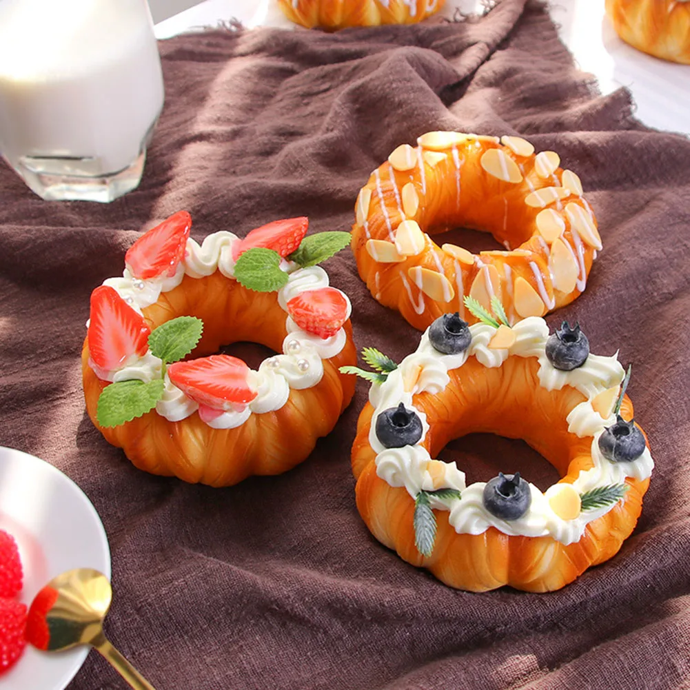 Gesimuleerde Fruitcake Donuts Creatief Zacht PU Brood Simulatiemodel Decoraties Ornamenten Fotografie Props Stress Relief Speelgoed