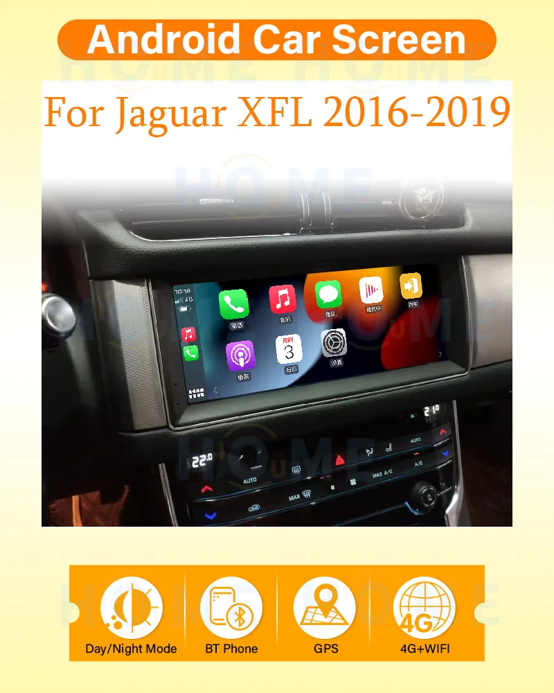 أندرويد 14 Carplay لجاكوار XF XFL 2016-2019 شاشة مركز إلكترونيات السيارات مشغل وسائط متعددة نظام تحديد المواقع راديو الملاحة واي فاي