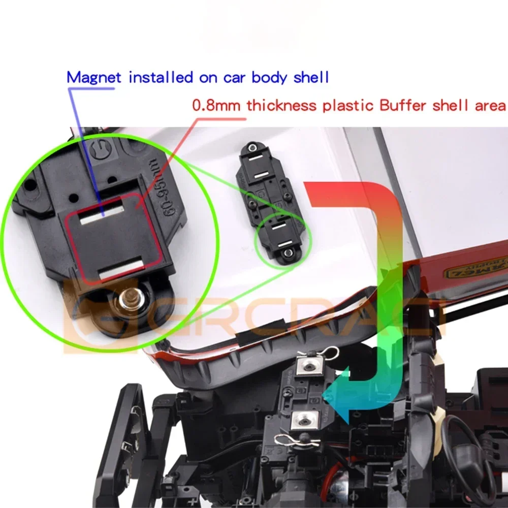 目に見えない磁気車体シェル,柱取り付け,アップグレードアクセサリー,rcトラック部品,trxs trx4,trx6,g63,scx10