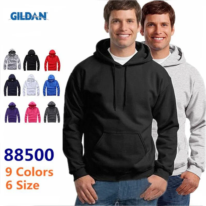 Gildan-Sudadera informal con capucha para hombre, jersey de lana de alta calidad, ropa deportiva de Hip Hop