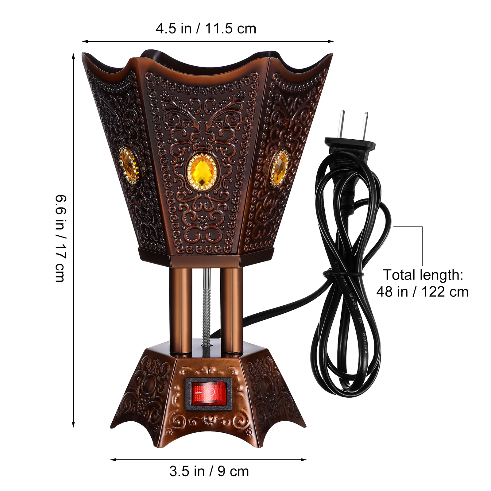 

Electric Incense Burner Vintage Aroma Censer Plug In Home Decor Desktop Compact Light Weight Stove Relaxing