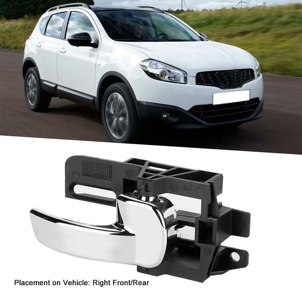 【Price Drop !!】 4X Door Handle Interior Inner Chrome Left Right For Nissan Qashqai J10 2007-2013 80670JD00E 80671JD00E