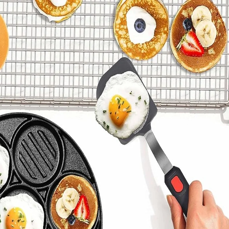 Silicone Cooking Utensil Teppanyaki Spatula Non-Stick Silicone Turner for Pancake Omelette Tamagoyaki Kitchen Cooking Tool