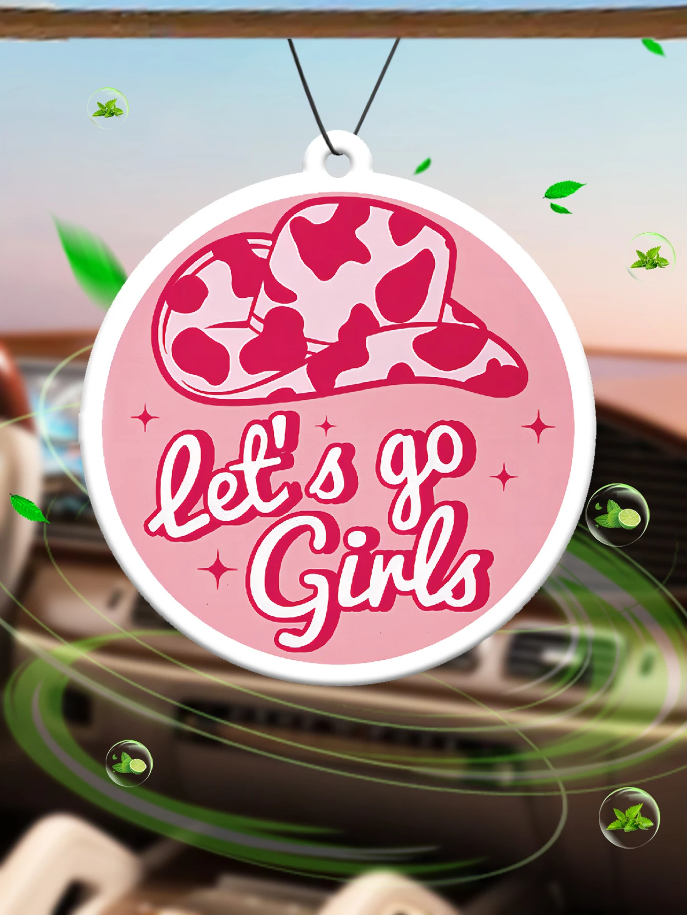 Let's Go Girls with Summer Hat Car Aromatherapy Sachets Tablets 